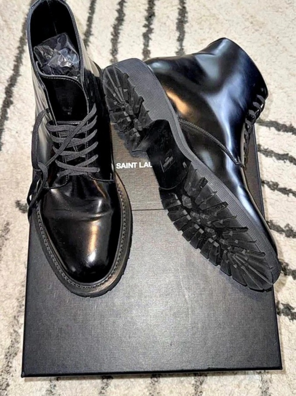 Saint Laurent Wyatt Harness Boots Black